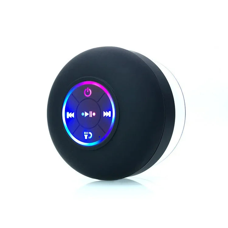 New Bathroom Waterproof Wireless LED Bluetooth Speaker Mini Portable Strong Suction Cup Speaker Outdoor Sports Stereo Speaker