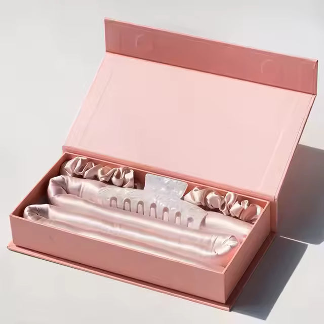 Jofelz Beauty Silk Heatless Hair Curler Set - No Heat Ribbon Roller with Scrunchies & Clip